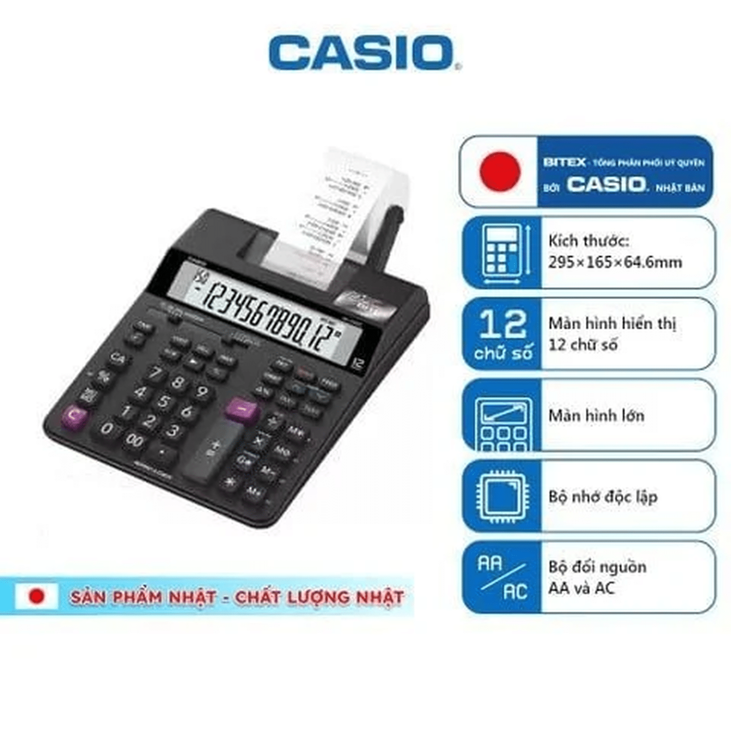 Hình ảnh sản phẩm Máy Tính Casio Hr-100Rc - Máy tính Casio HR-100RC