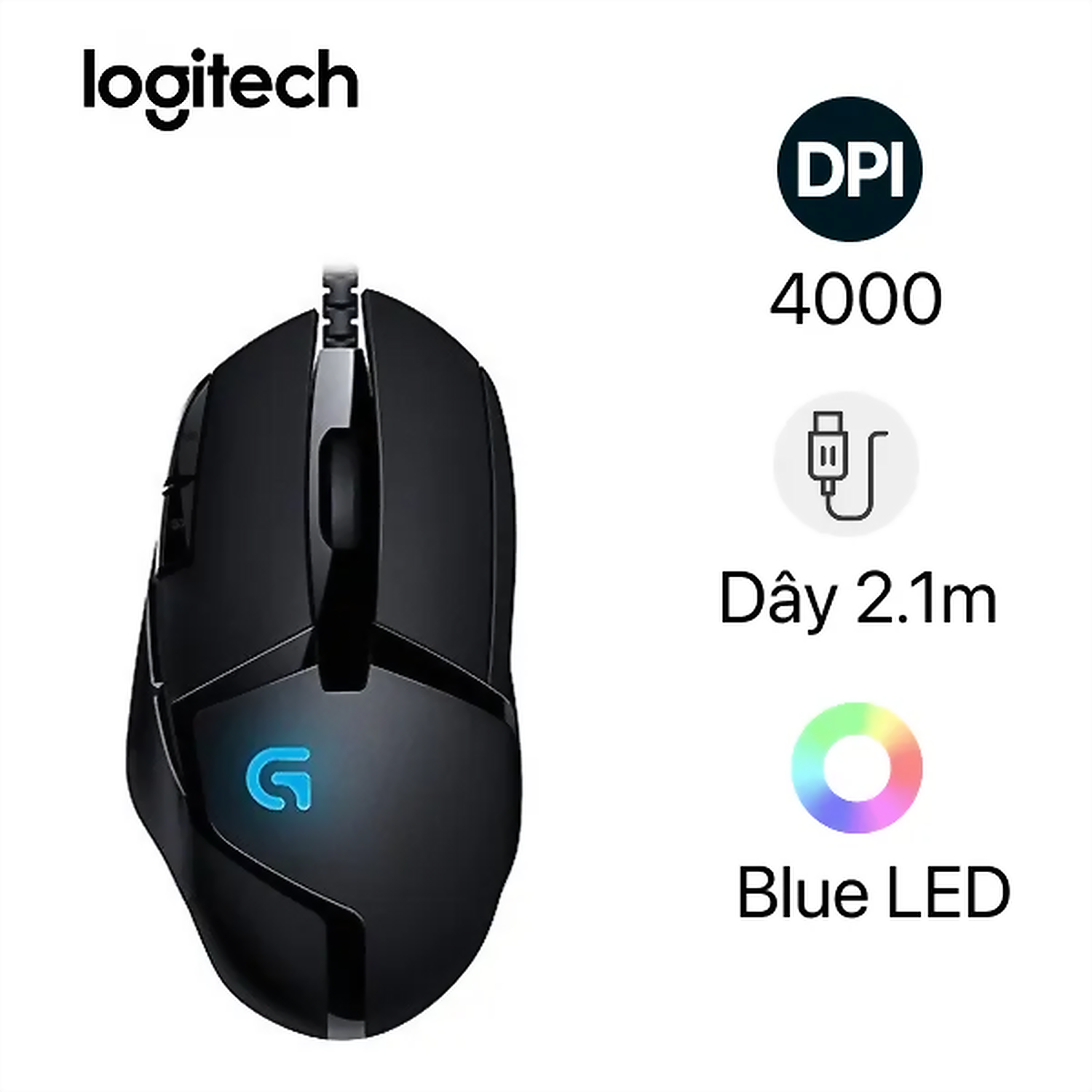 Hình ảnh sản phẩm Chuột chơi game có dây Logitech G402 - Chuột có dây Gaming Logitech G402 Hyperion Fury Ultra
