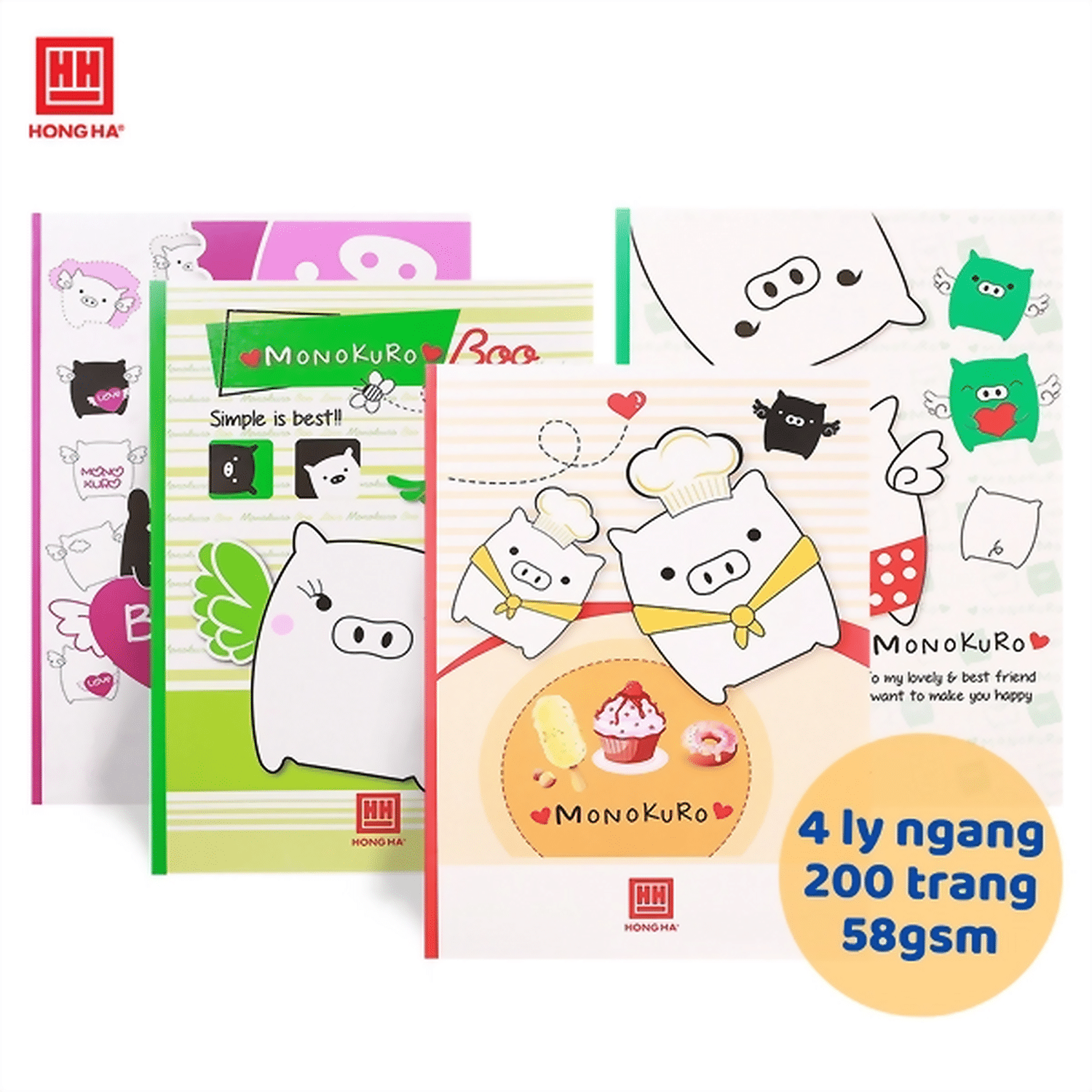 Hình ảnh sản phẩm Vở 4 ly ngang 200 trang Hồng Hà South Star Monokuro Boo- 0754 - Vở 4 ly ngang 200 trang Hồng Hà South Star Monokuro Boo- 0754